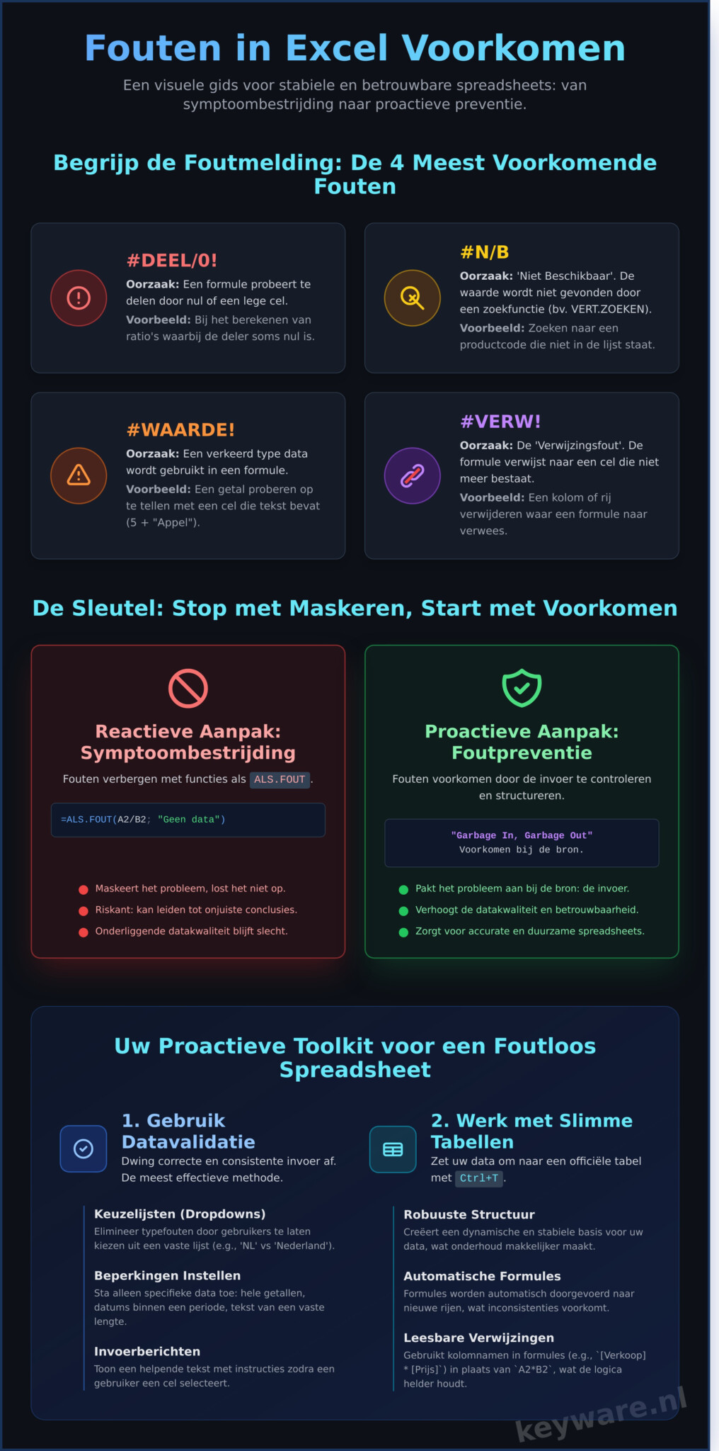 Fouten in Excel Voorkomen: De Ultieme Gids voor Betrouwbare Spreadsheets - Infographic