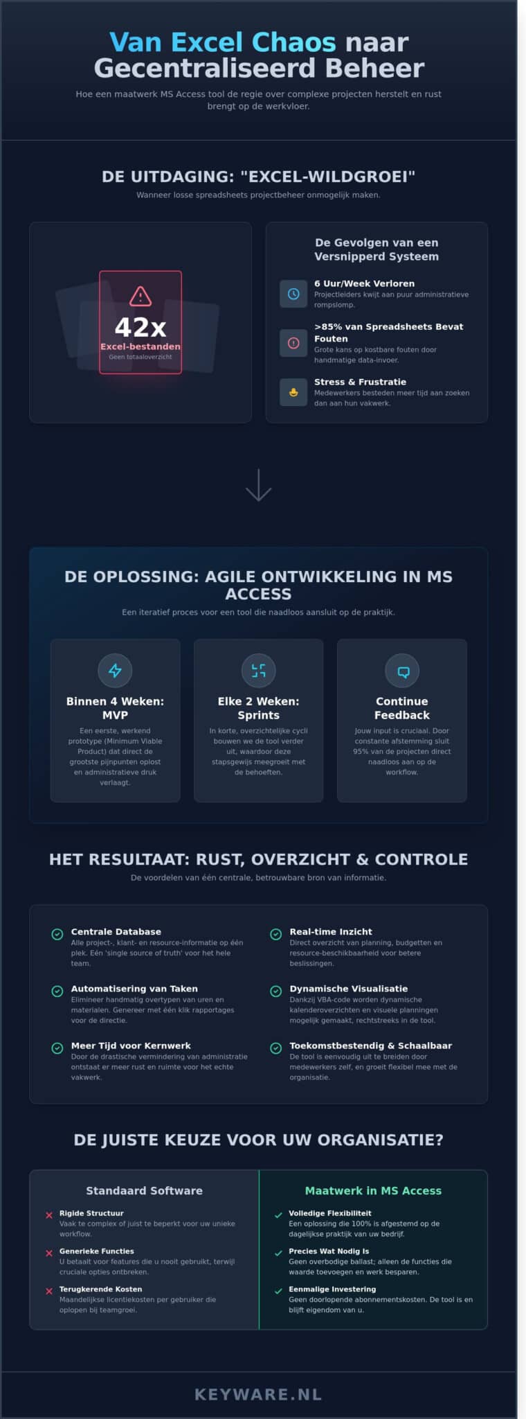 Projectmanagement tool in Access: Een praktijkvoorbeeld van maatwerk - Infographic